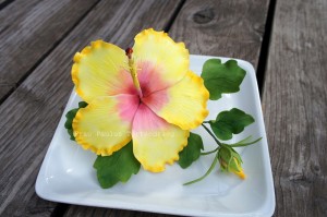 Tortendekoration Hibiskus aus Blütenpaste